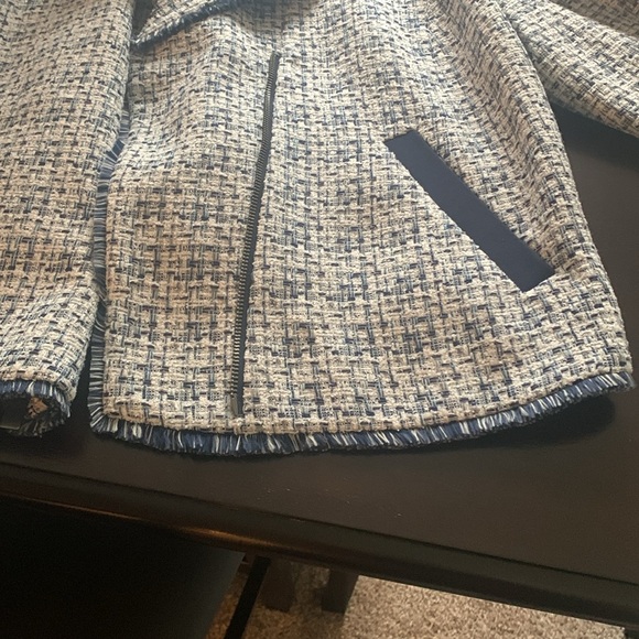 Chico’s blue and white textured jacket.  Excellent condition. - Picture 10 of 13